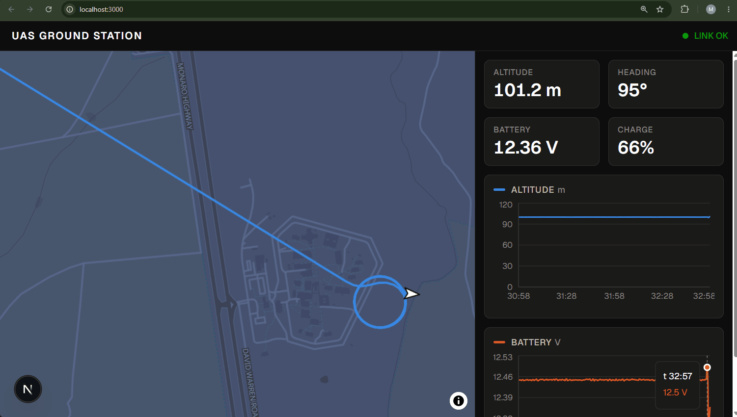 Live flight track and telemetry
